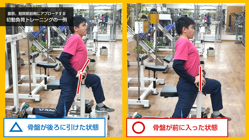 ２種類の姿勢で下半身のトレーニングをする男性