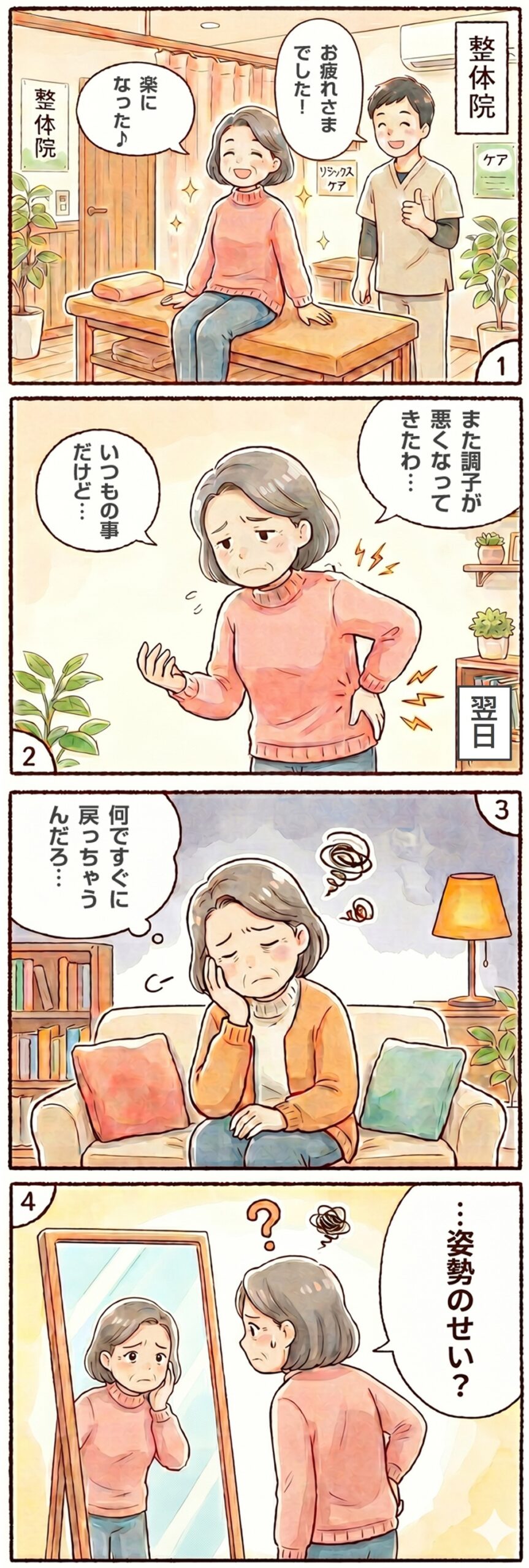 ケアしても戻ってしまう（マンガ）
