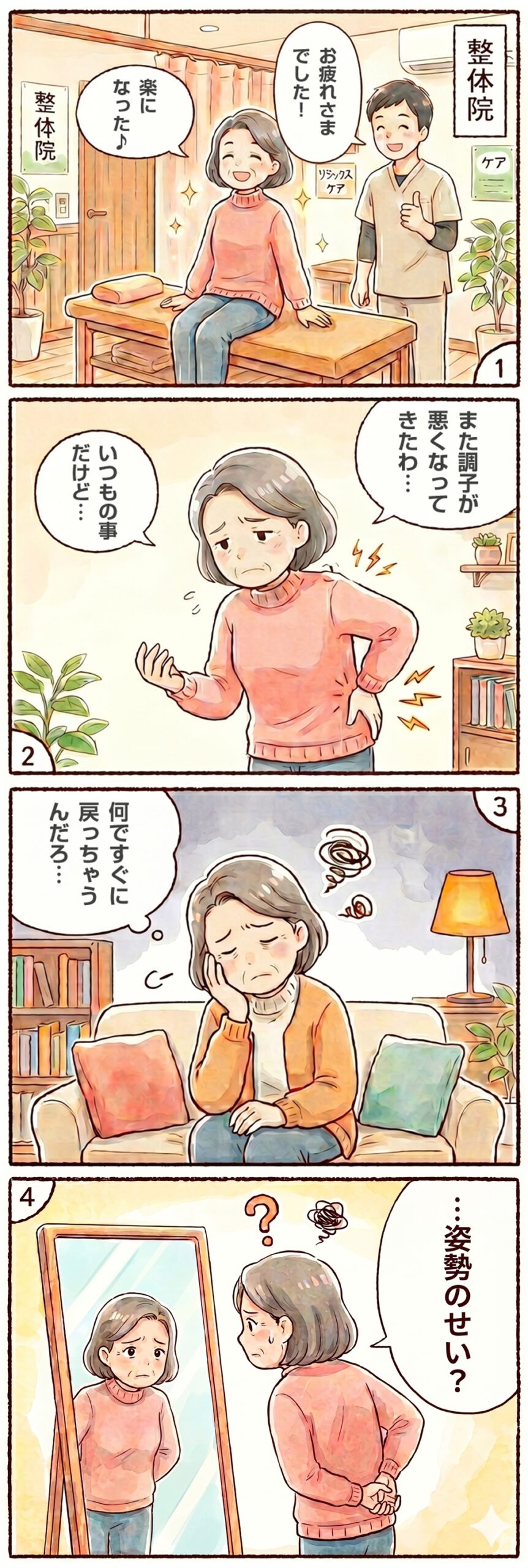 ケアしても戻ってしまう（マンガ）